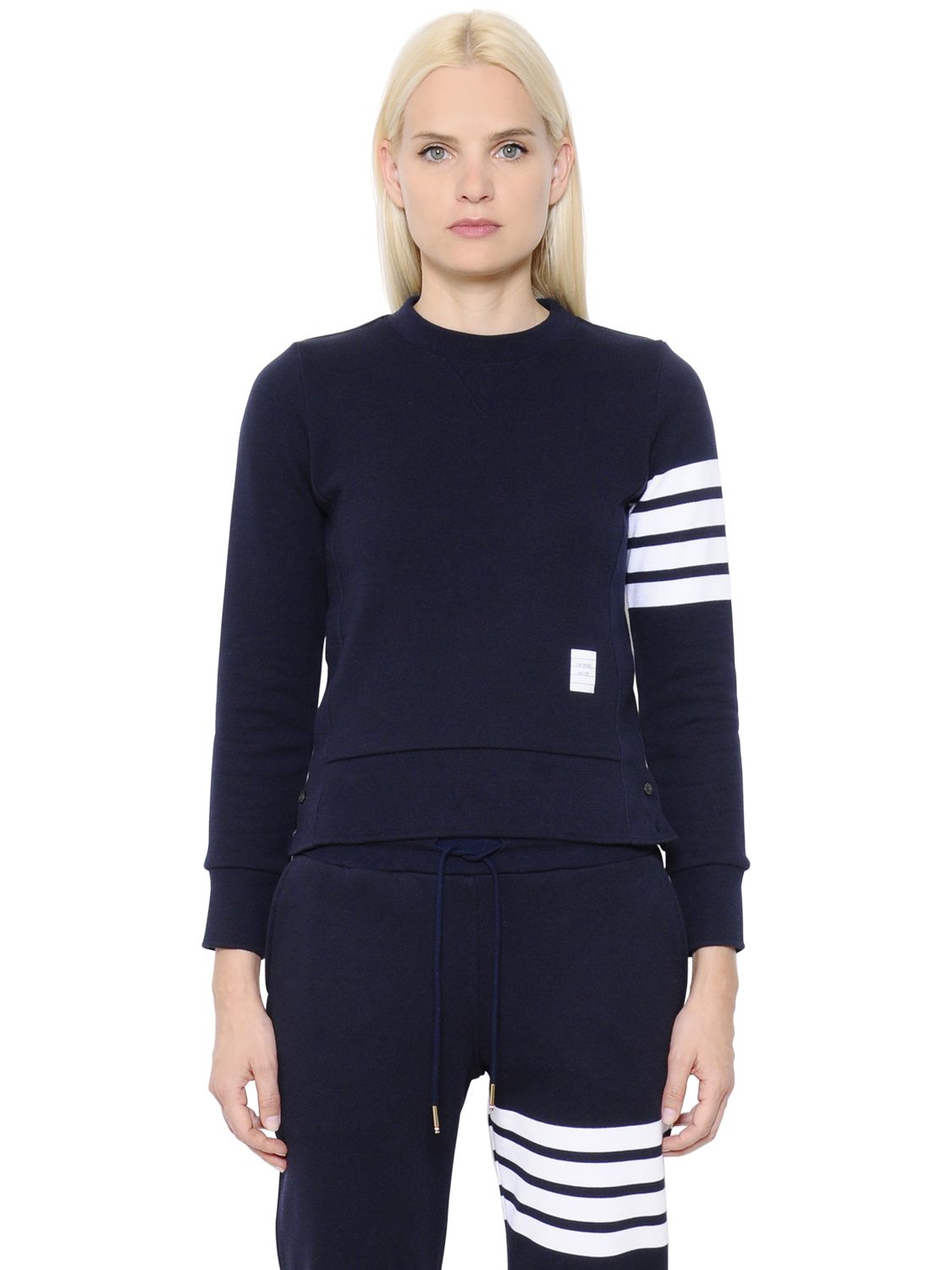 Baumwollsweatshirt Mit Streifen