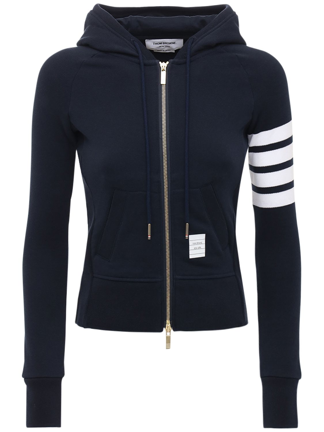 Kapuzensweatshirt Aus Baumwolle Mit Intarsien