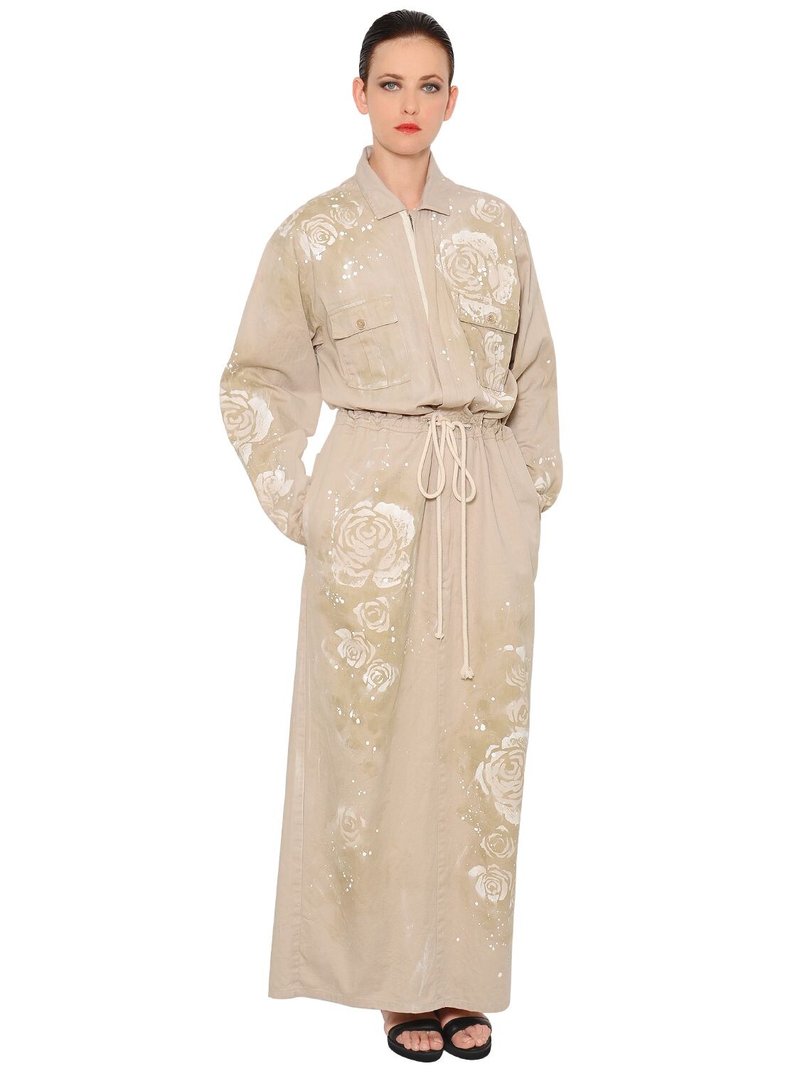 MARNA ROSpray Painted Light Cotton Twill Dress | DailyMail