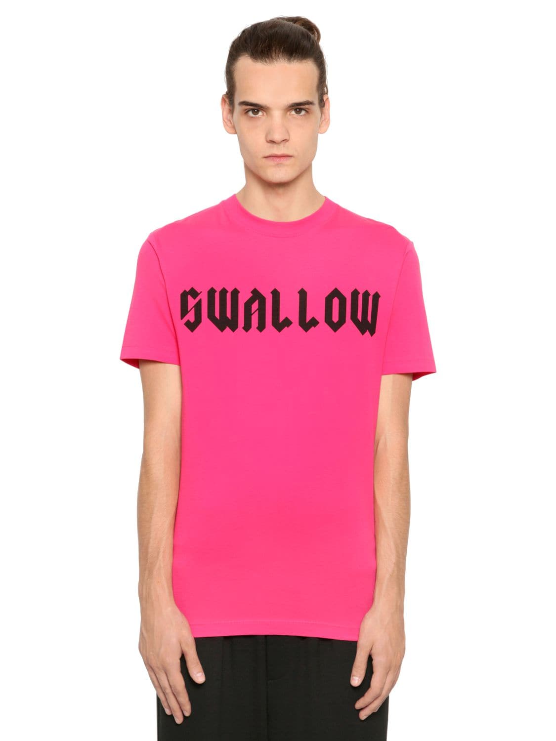 SWALLOW PRINTED COTTON JERSEY T-SHIRT
