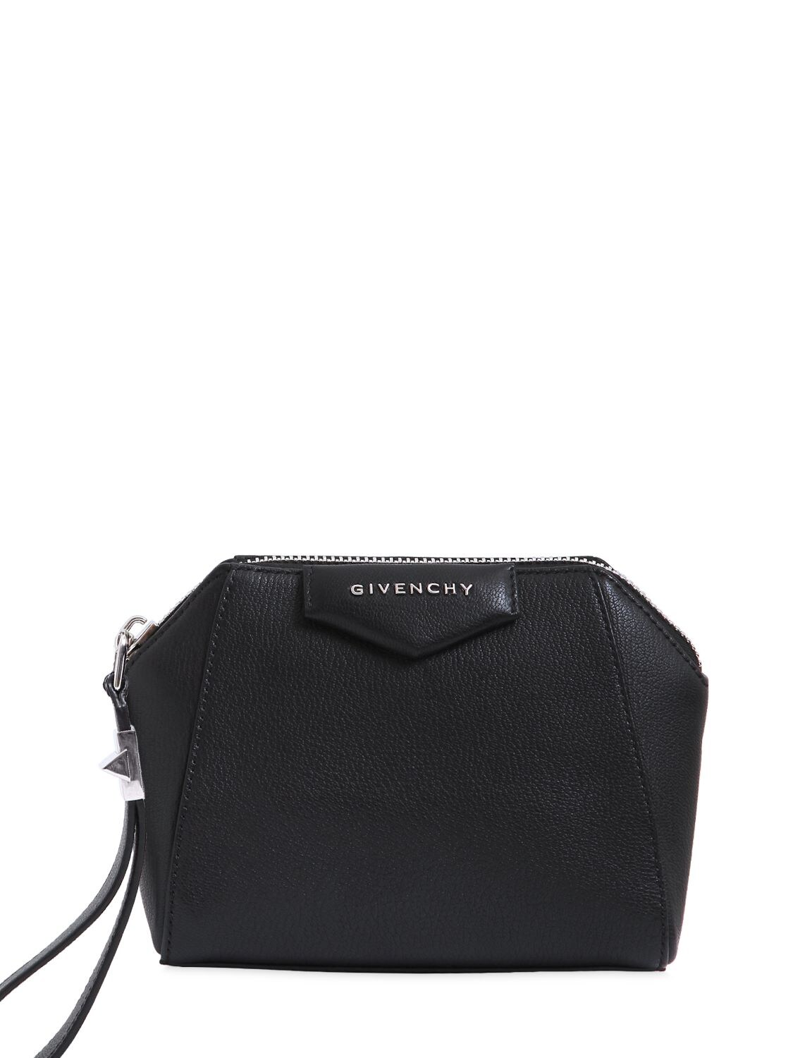 Givenchy Antigona Grained Leather Pouch In Black