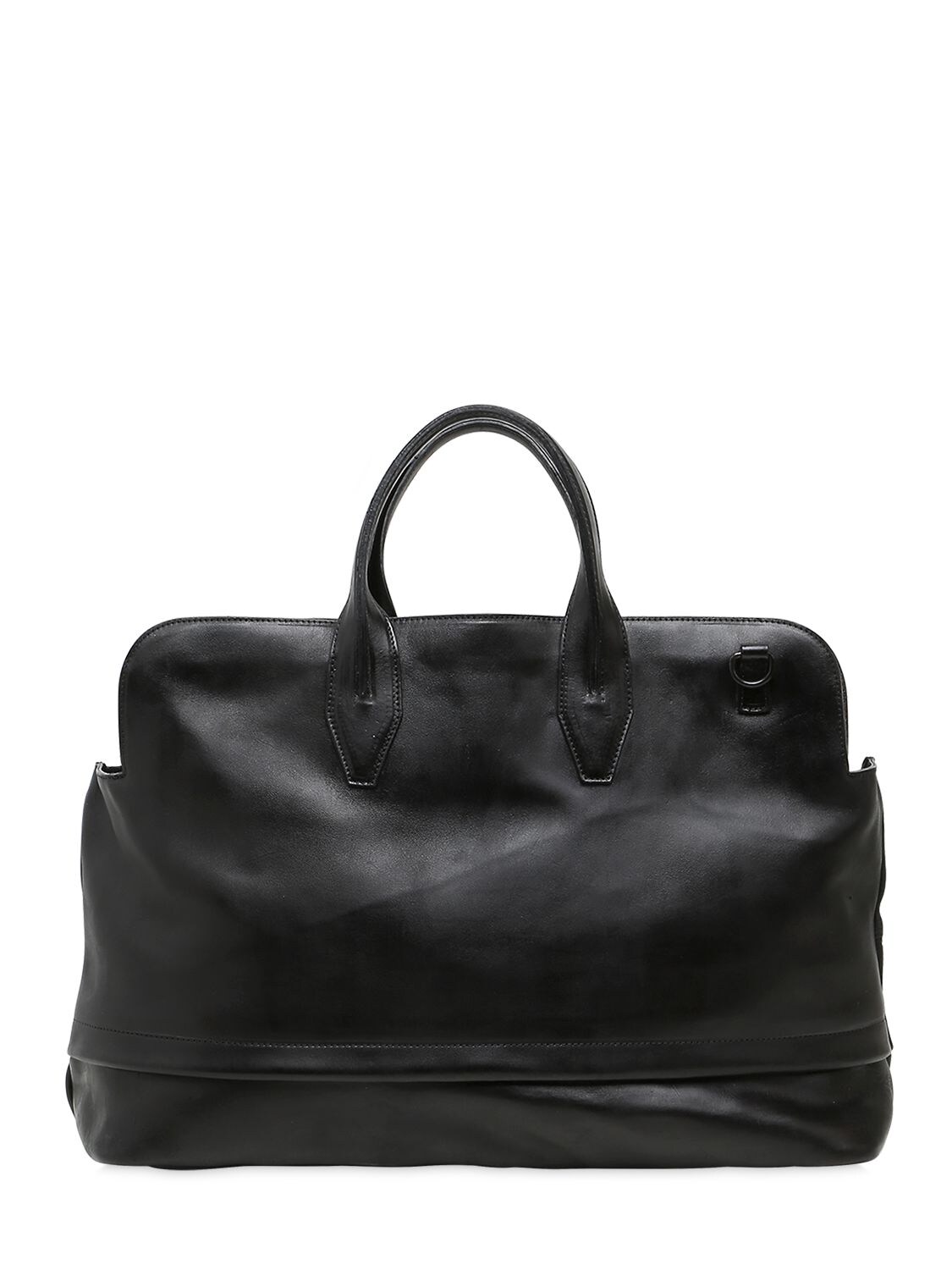 Officine Creative Brushed Leather Duffle Bag In Black
