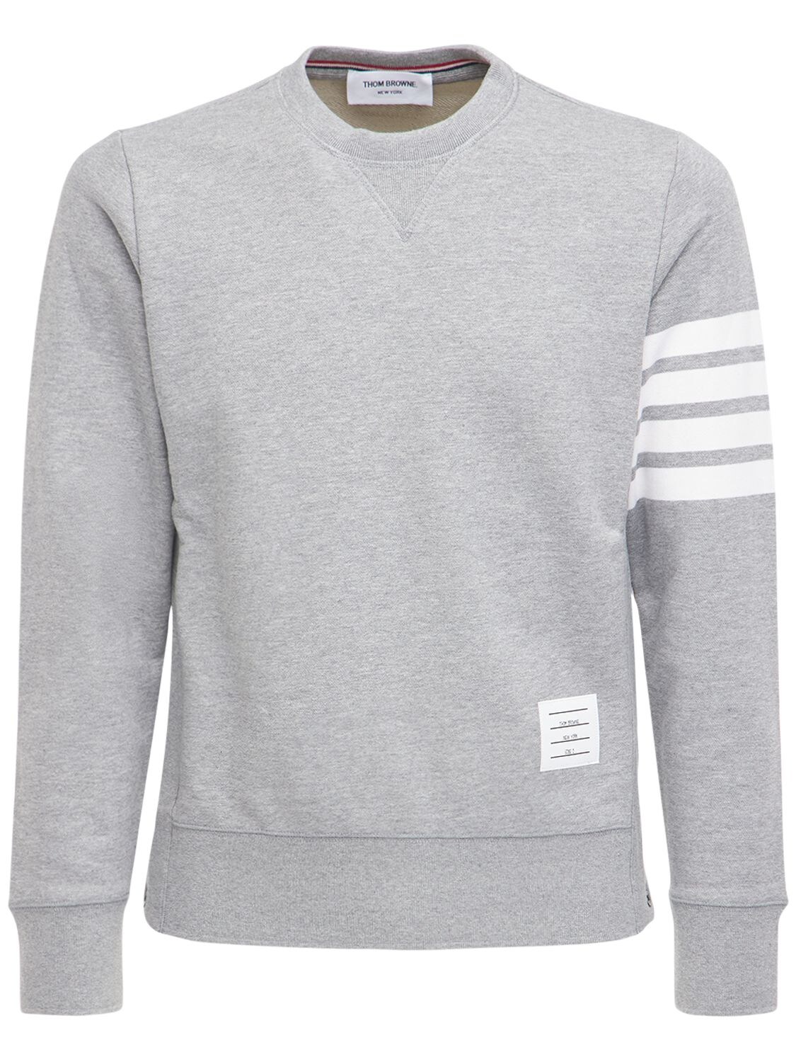 Thom Browne - Intarsia stripes cotton sweatshirt - | Luisaviaroma
