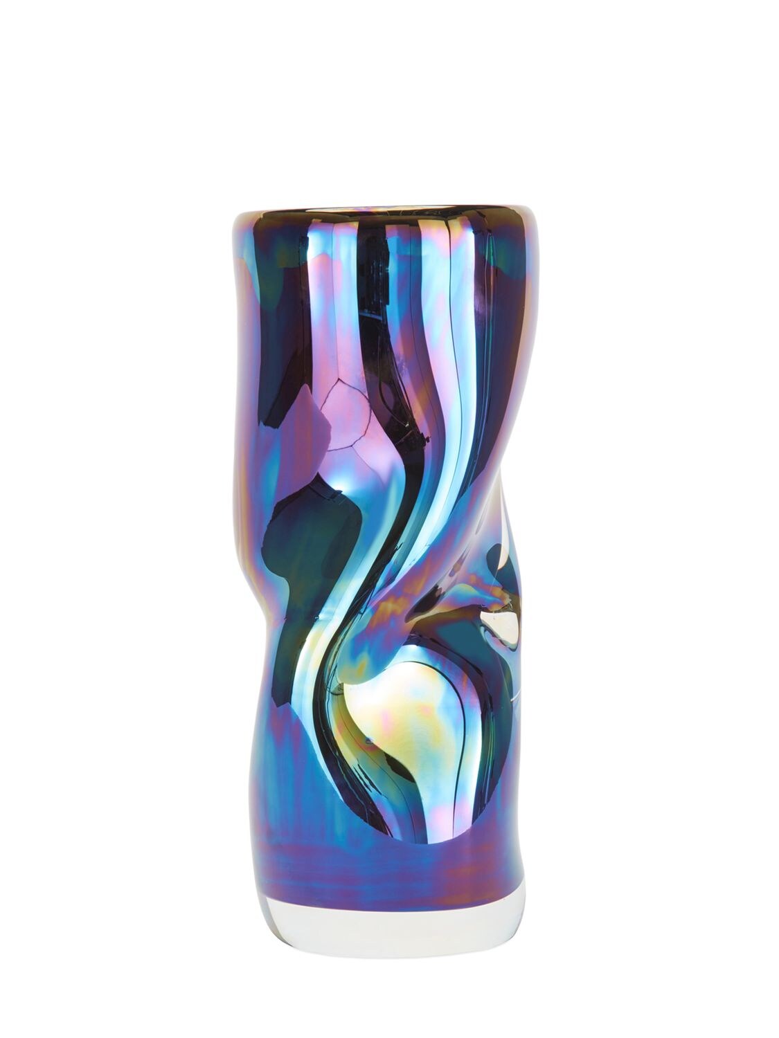 Tom Dixon Warp Iridescent Glass Vase In Multi,blue