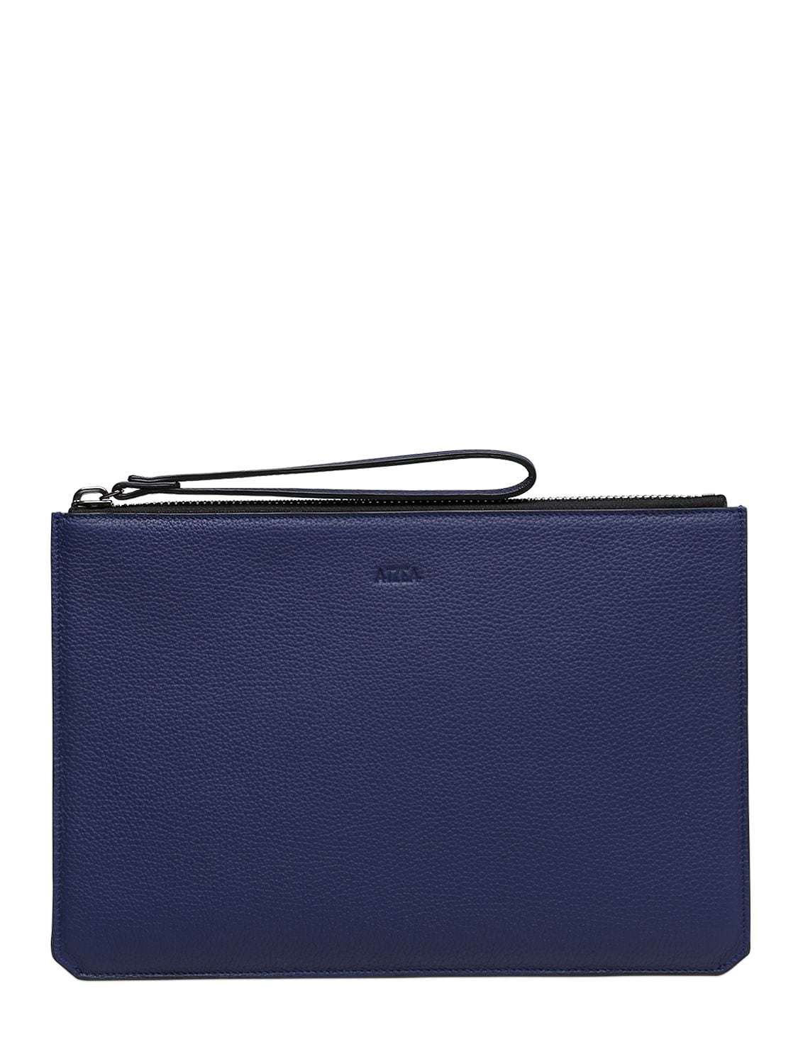 Aizea Soft Leather Pouch In Blue