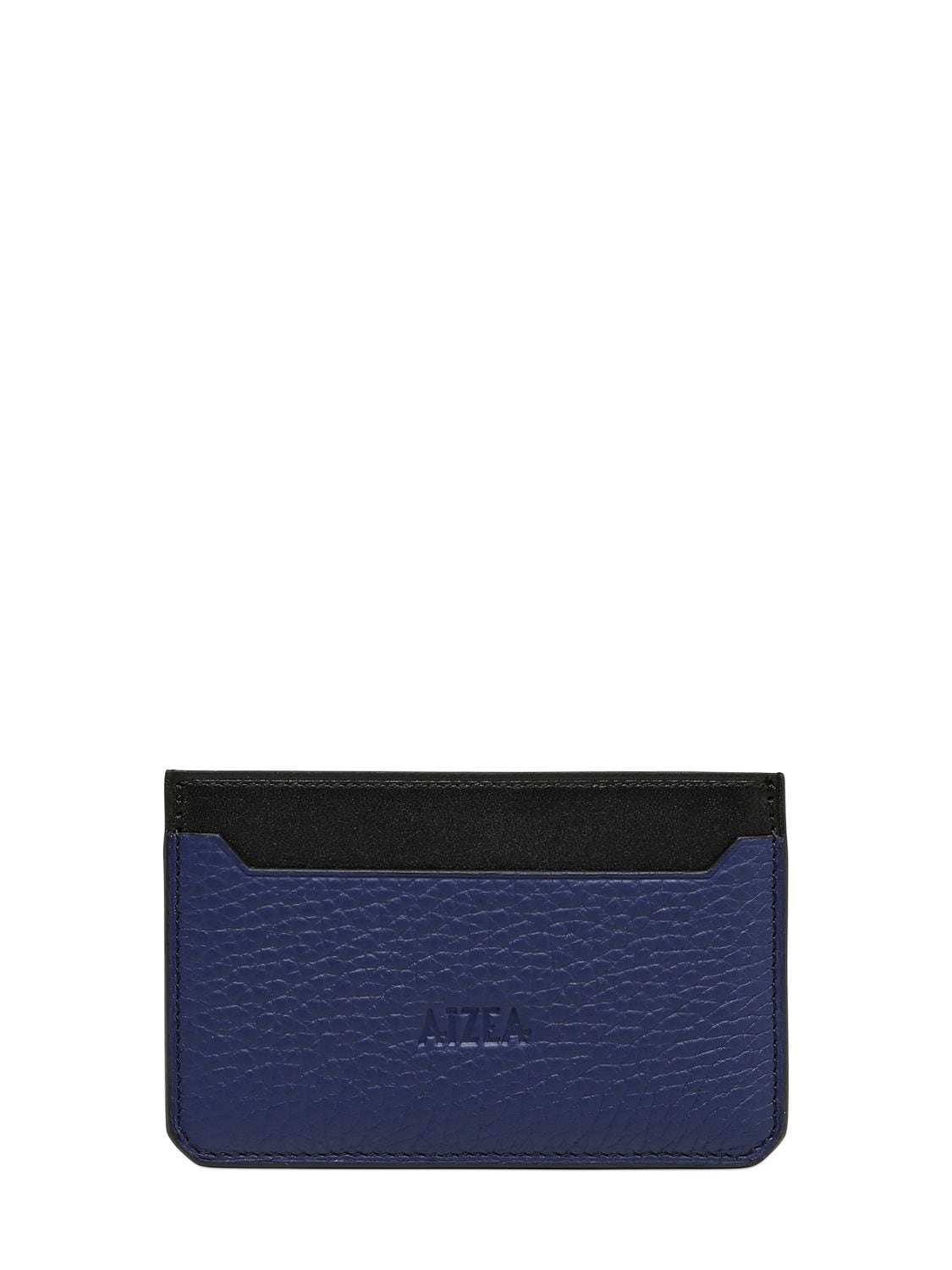 Aizea Soft Leather Card Holder In Blue