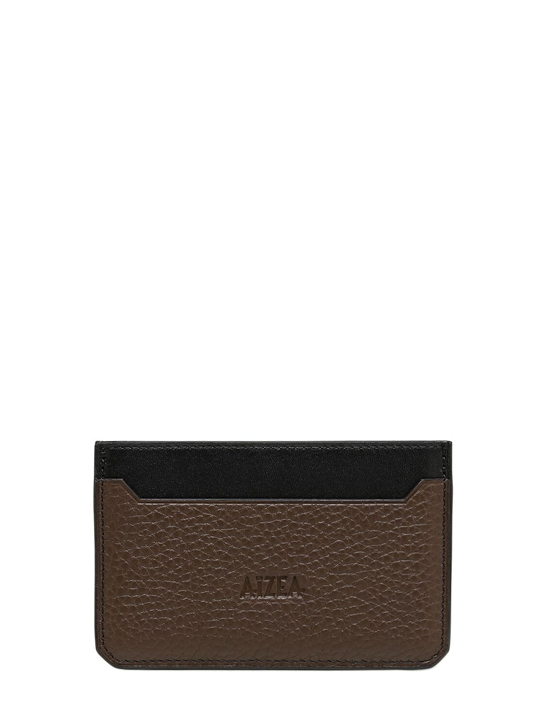 Aizea Soft Leather Card Holder In Brown