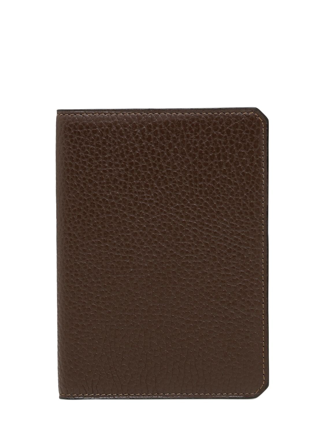Aizea Soft Leather Passport Holder In Brown