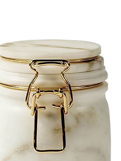 Shop Editions Milano Miss Marble Calacatta Marble Jar In White,gold