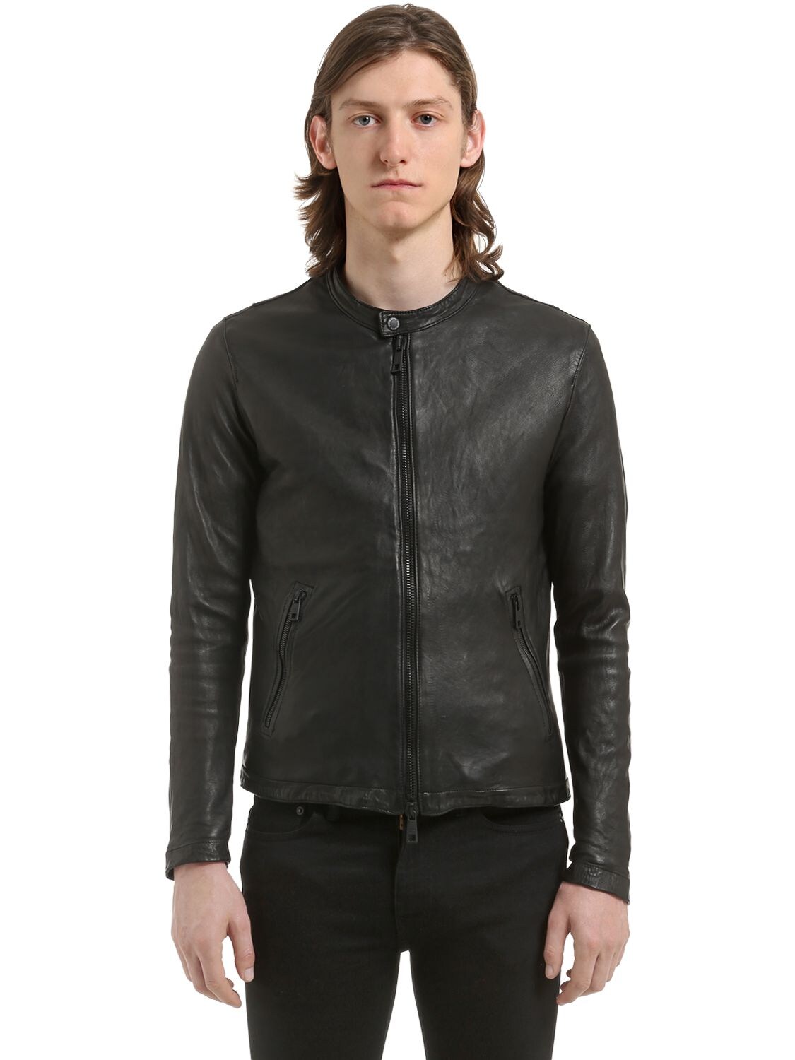 Giorgio Brato Nappa Leather Jacket In Black