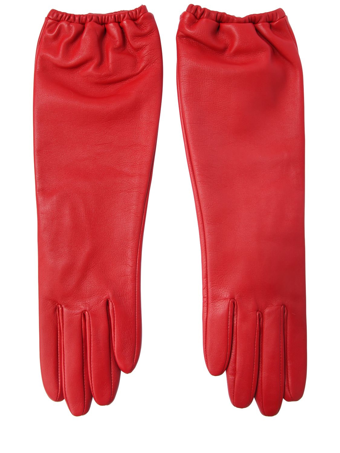Aristide Long Nappa Leather Gloves In Red
