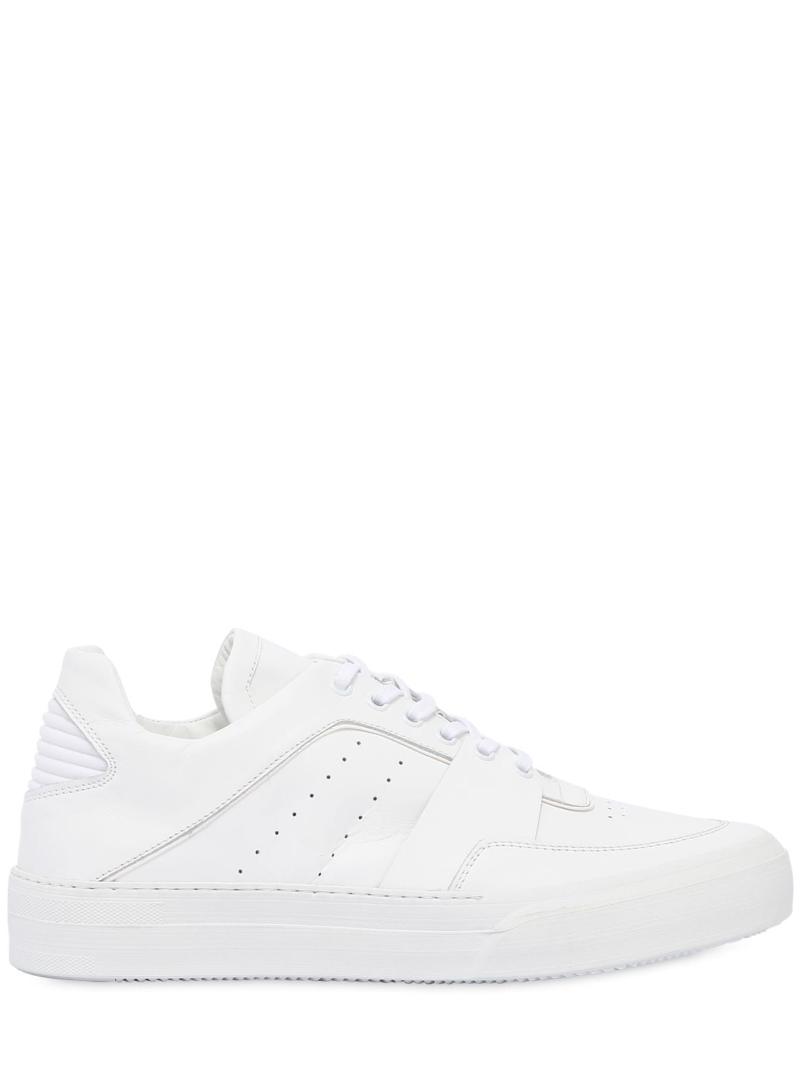 Bikkembergs Arena Platform Leather Sneakers In White