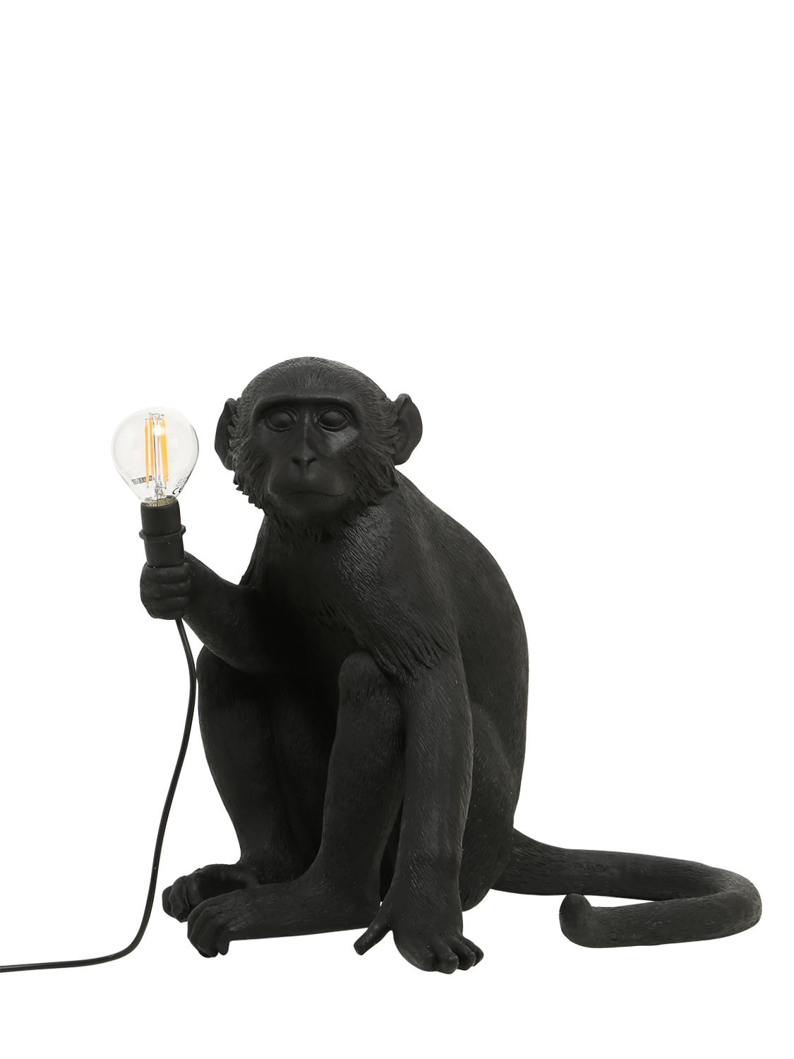 Seletti Sitting Monkey Lamp In Black