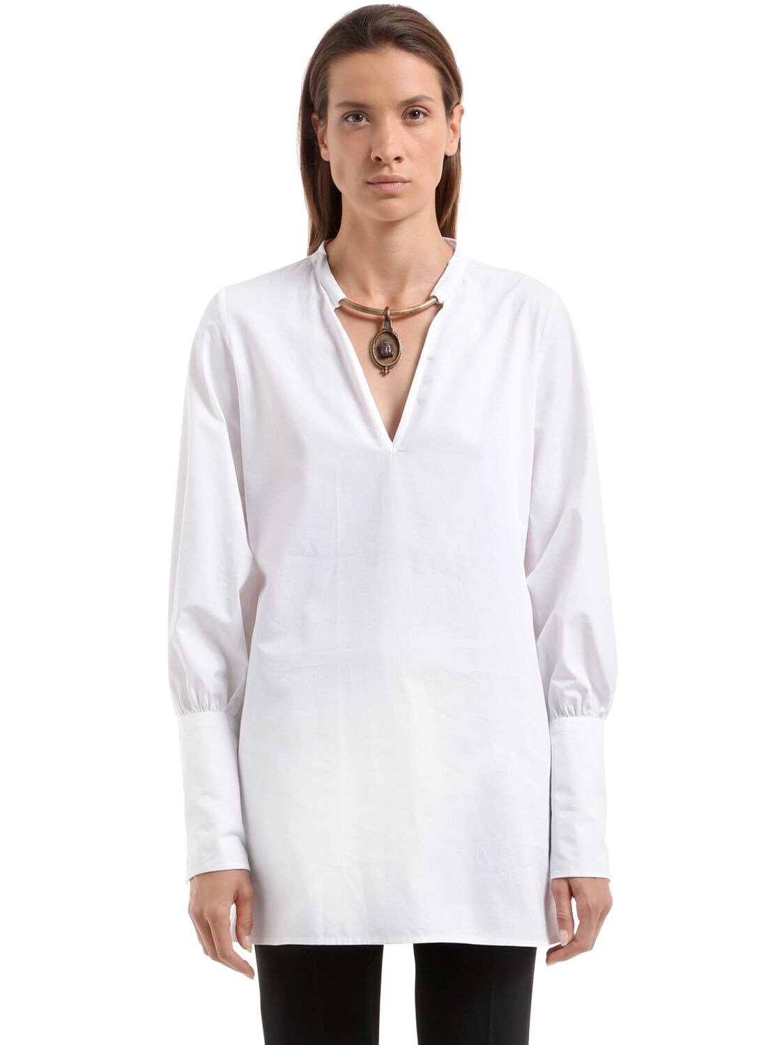 Cc By Camilla Cappelli Cotton Poplin Shirt W/ Buddha In White