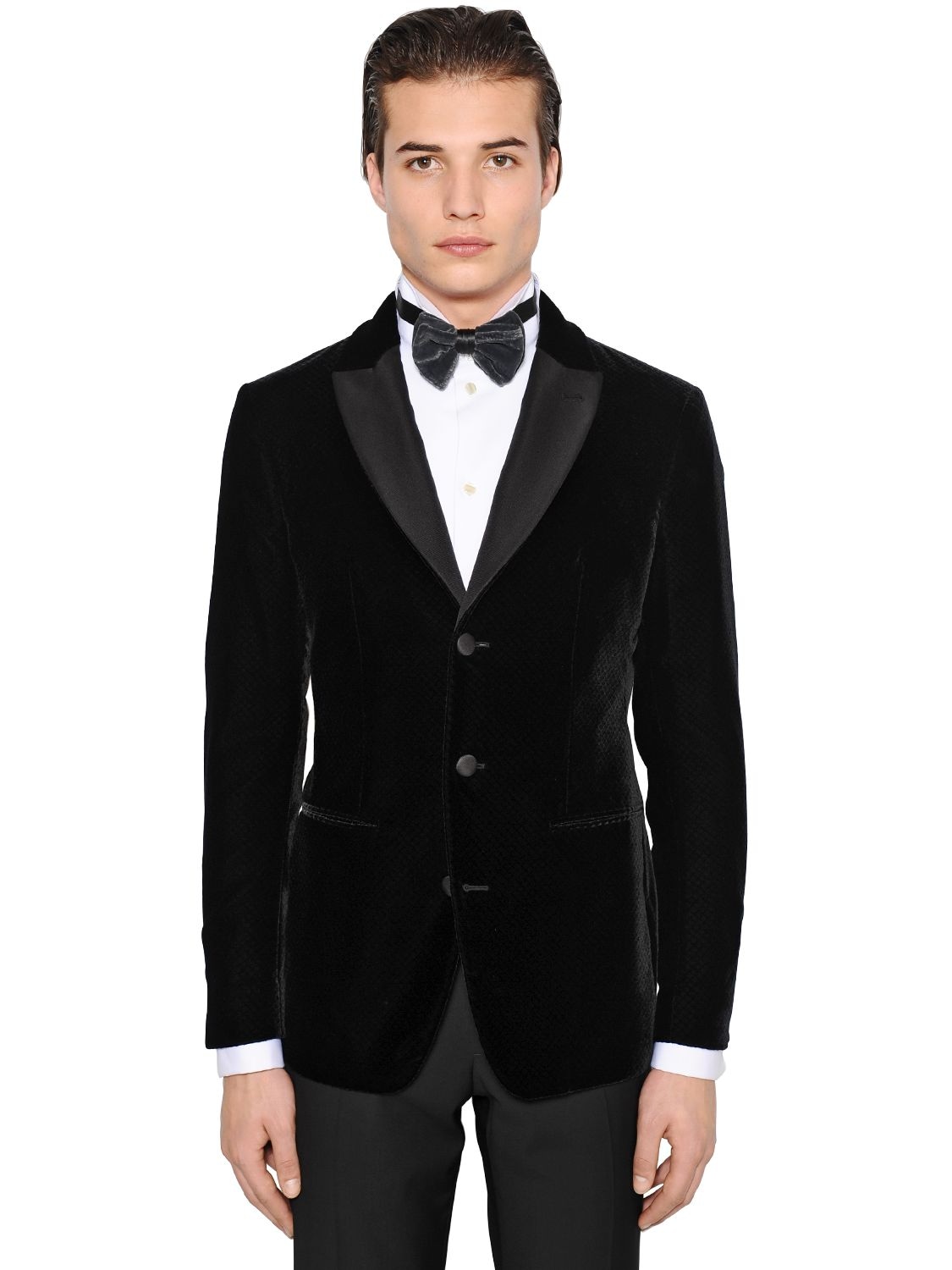 GINZA STRETCH VELVET TUXEDO JACKET