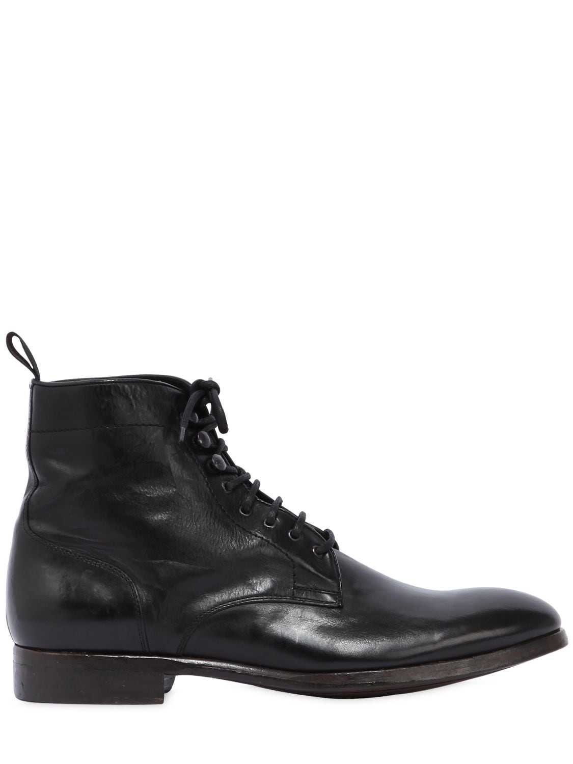 Rolando Sturlini Washed Leather Boots In Black | ModeSens