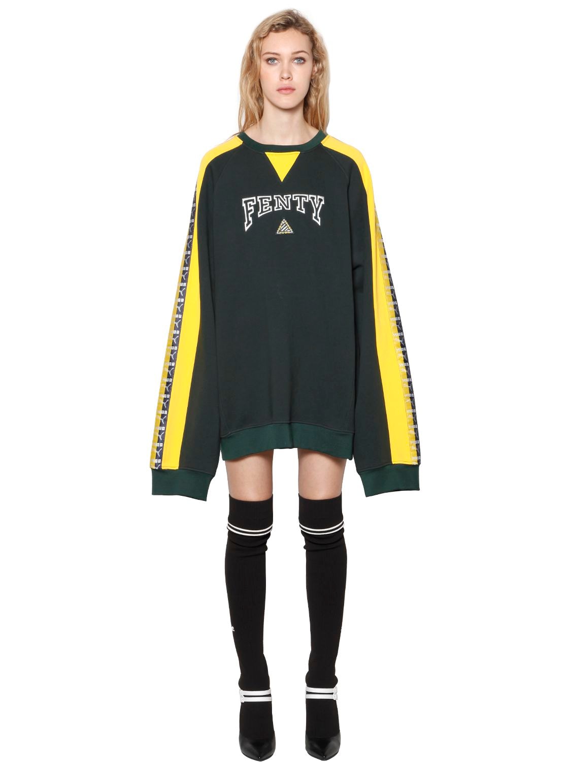 Puma Fenty By Rihanna Longline FU University Lace-Up Hoodie Sweatshirt Dress  S