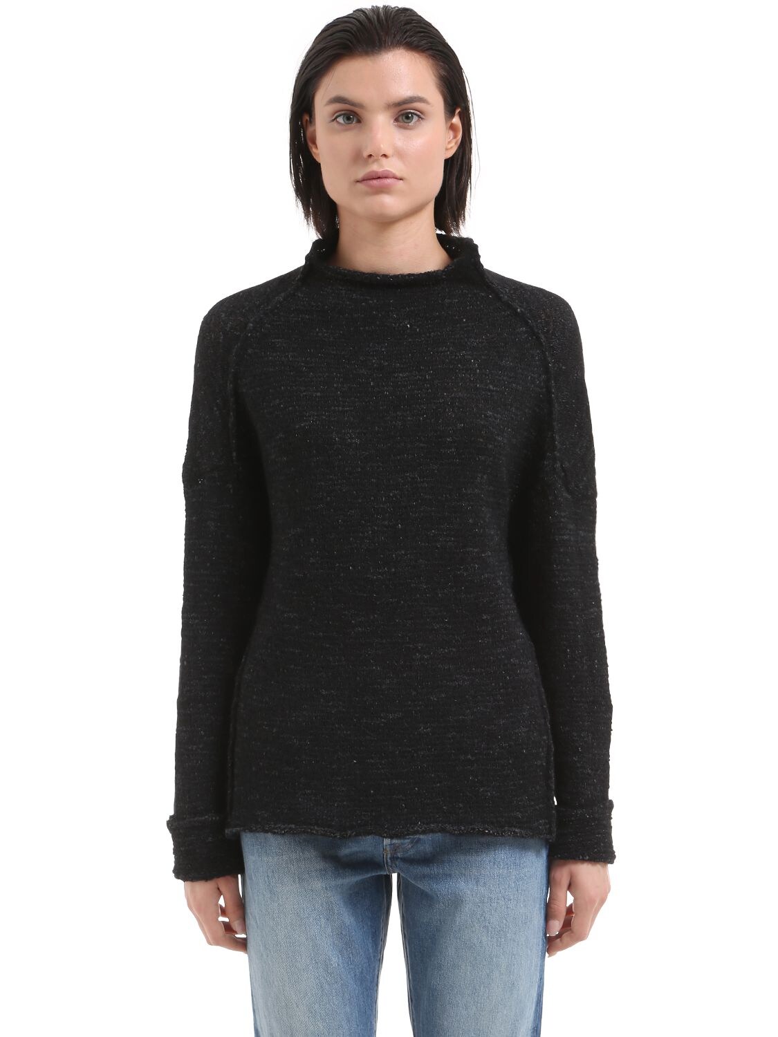 Transit Par-such Wool Blend Knit Sweater In Dark Grey