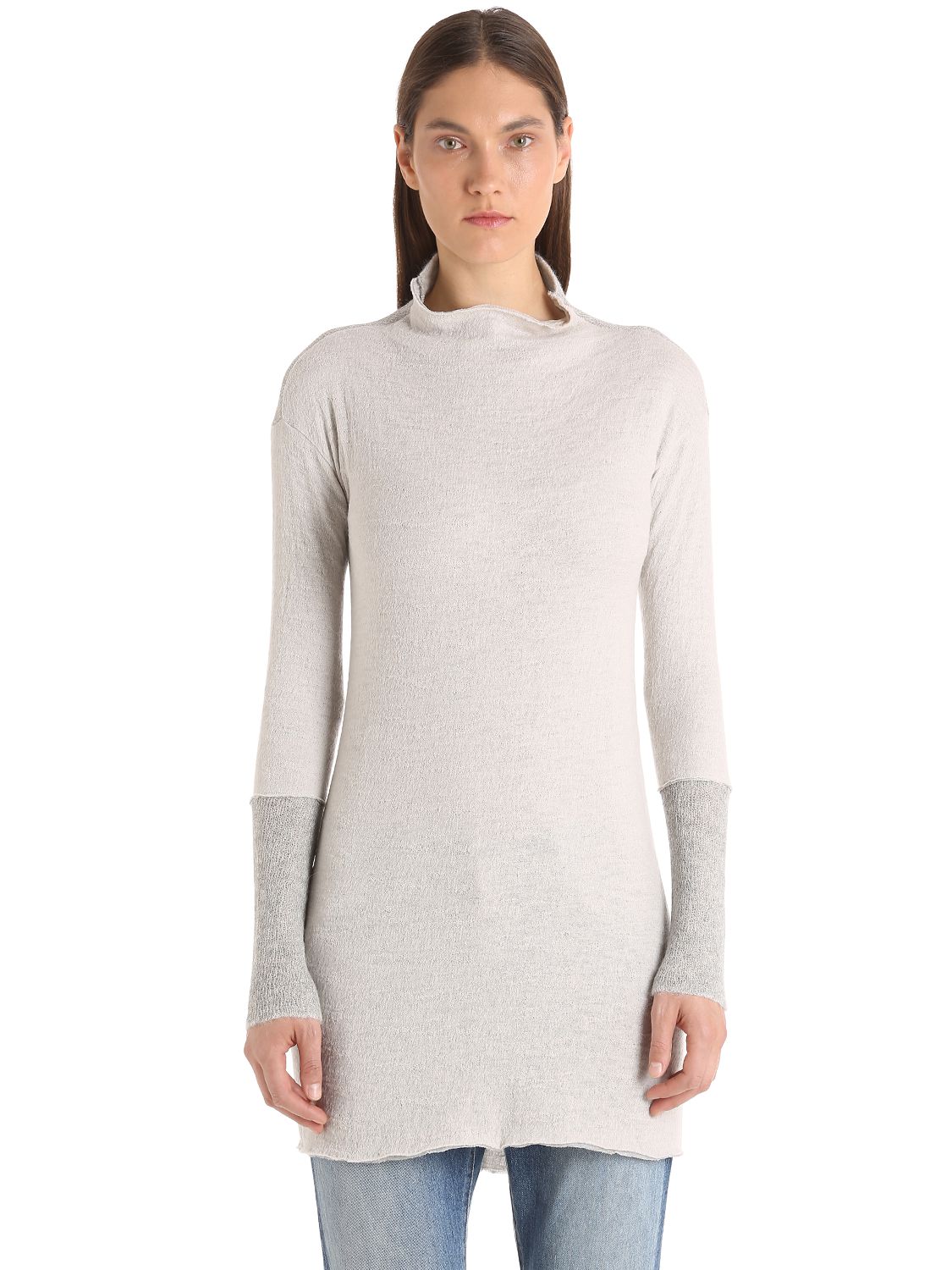 Transit Par-such Wool Blend Knit Sweater In White/grey