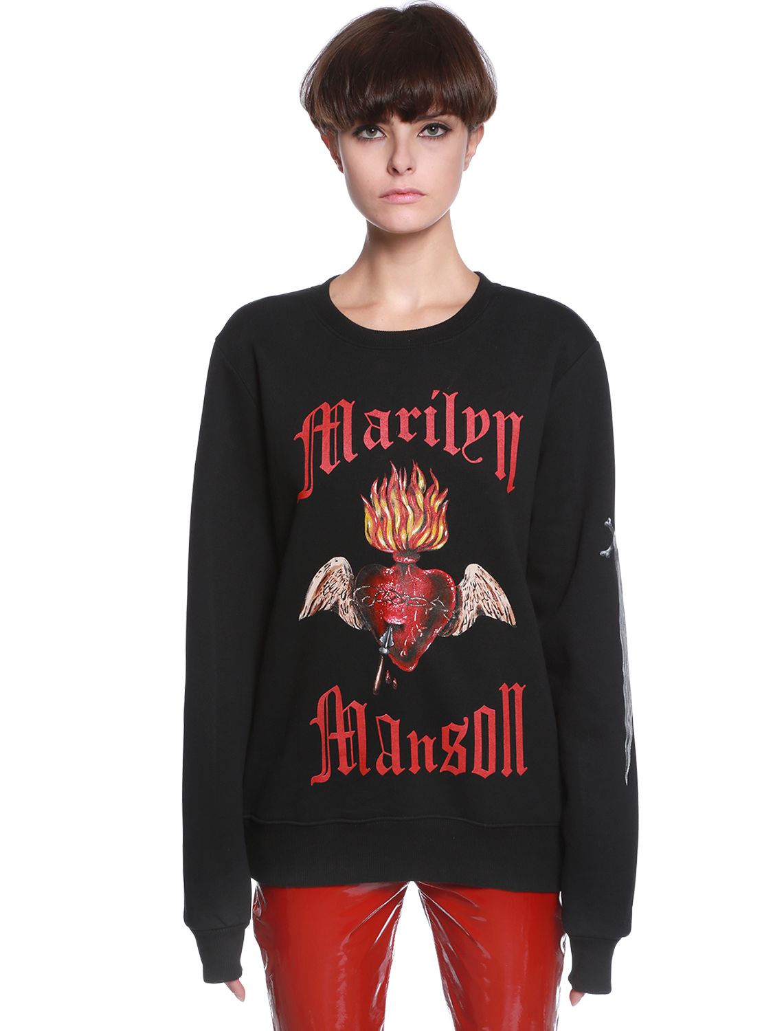 Baumwollsweatshirt "marilyn Manson Heart"