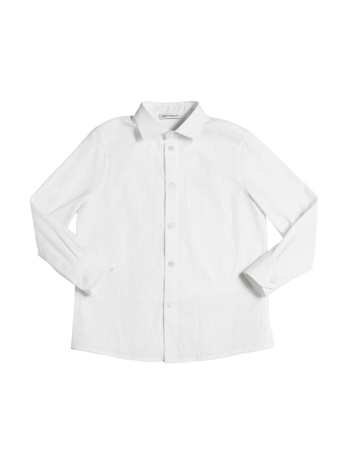 Dolce & Gabbana Kids' Jersey & Cotton Poplin Shirt In White