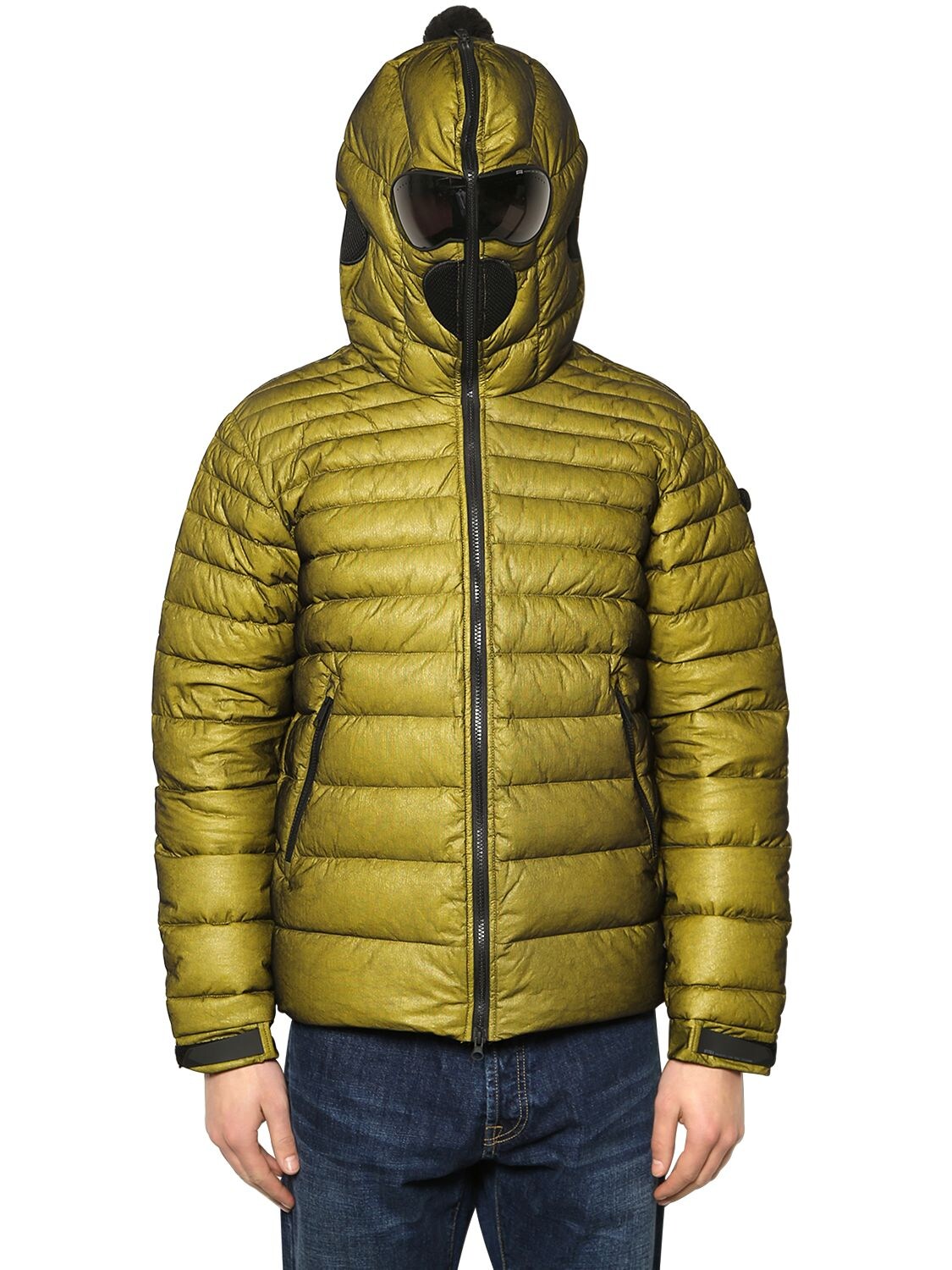 Ai Riders On The Storm Tyvek Nylon Down Jacket In Olive Green