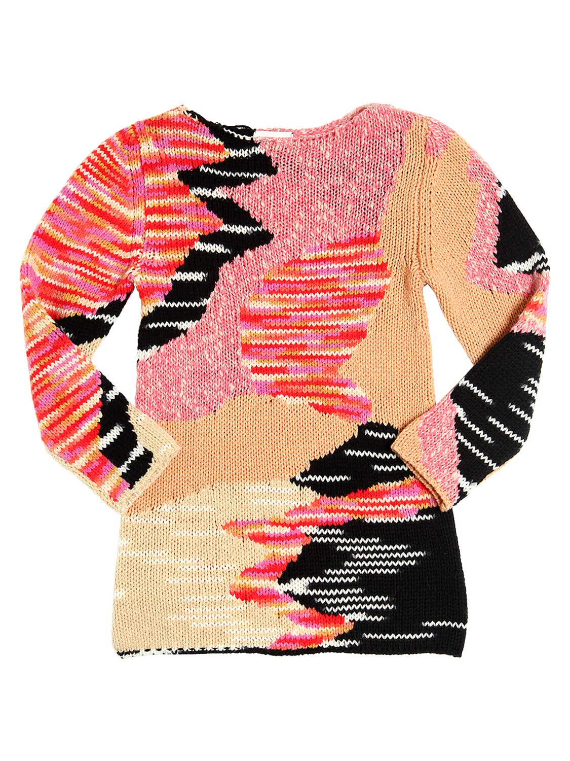 Missoni Kids' Wool & Cashmere Tricot Sweater Dress In Multicolor