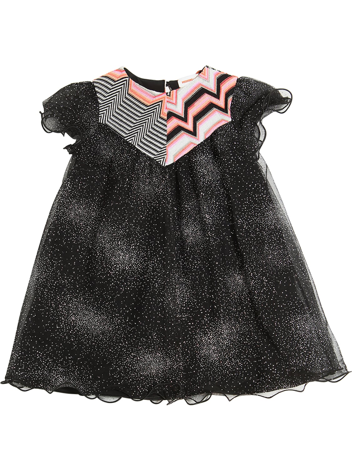 Missoni Kids' Glittered Tulle & Knit Party Dress In Black