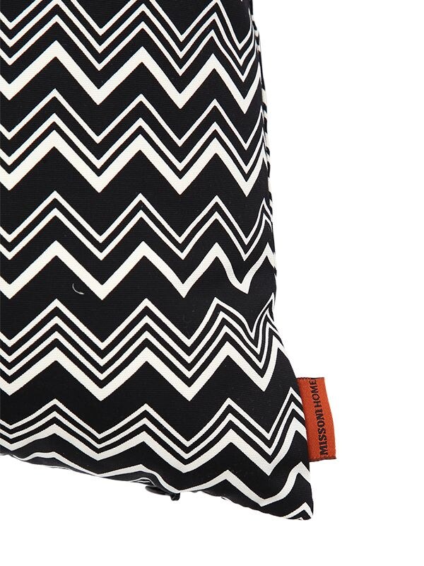 Shop Missoni Home Collection Tobago Printed Cotton Accent Cushion In Black,white