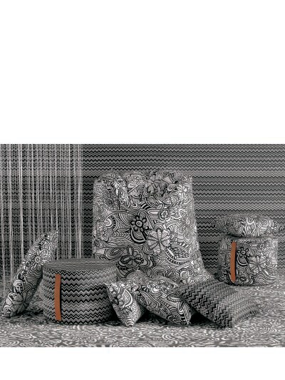 Shop Missoni Home Collection Tobago Printed Cotton Accent Cushion In Black,white