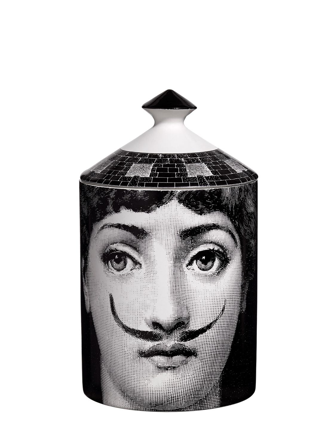 Fornasetti Le Femme Aux Moustaches Scented Candle In Black,white