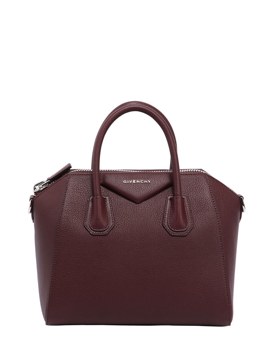 Givenchy Small Antigona Grained Leather Bag In Ox Blood