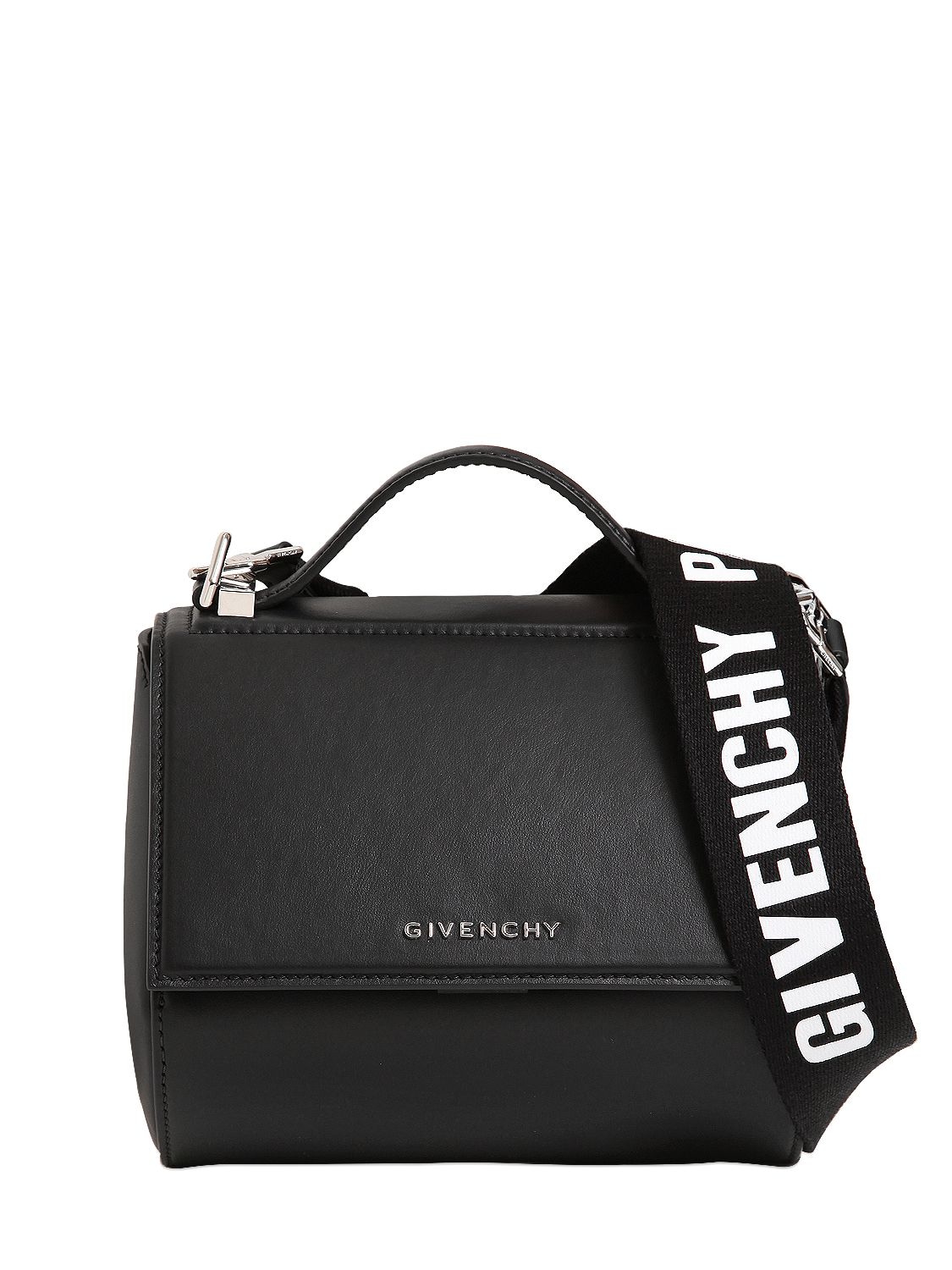 GIVENCHY MINI PANDORA BOX LOGO STRAP LEATHER BAG,66IA5P007-MDAx0