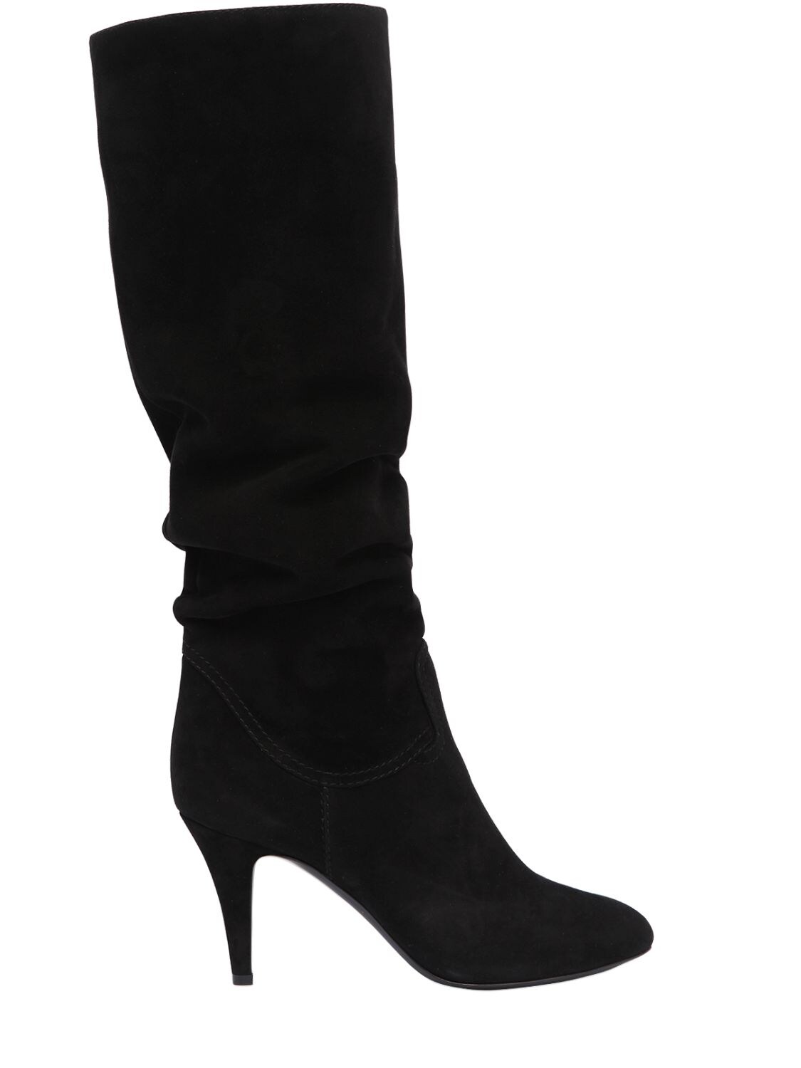 Casadei 80mm Suede Boots In Black