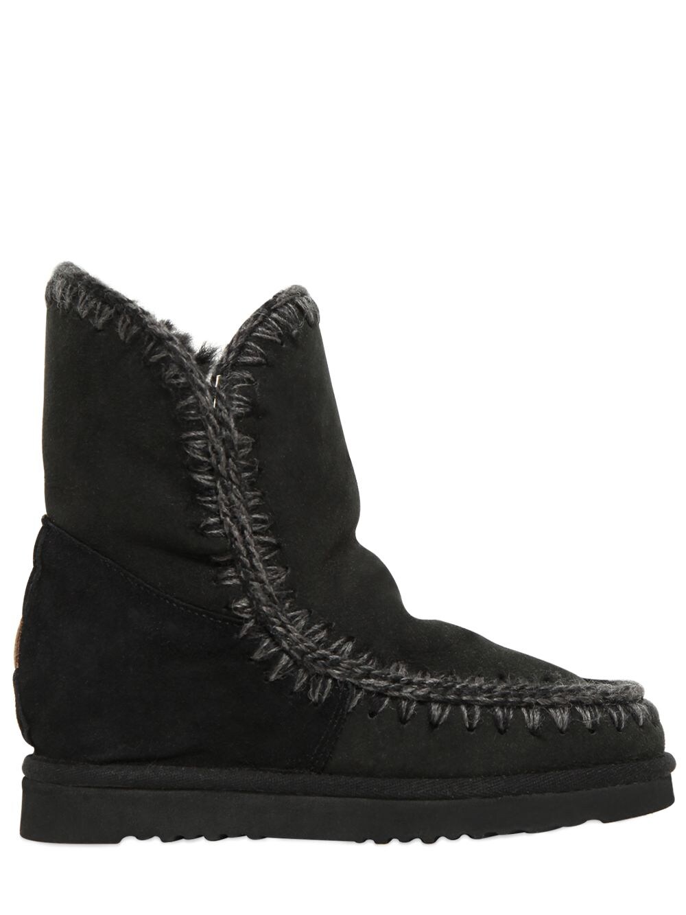 MOU 70MM SHORT ESKIMO SHEARLING WEDGE BOOTS,66IAL2007-QktCSw2