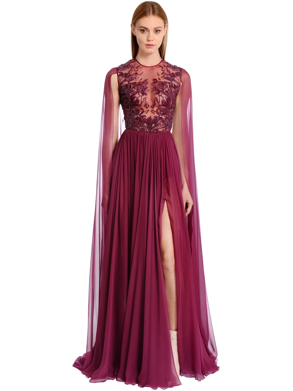 silk and chiffon gown styles