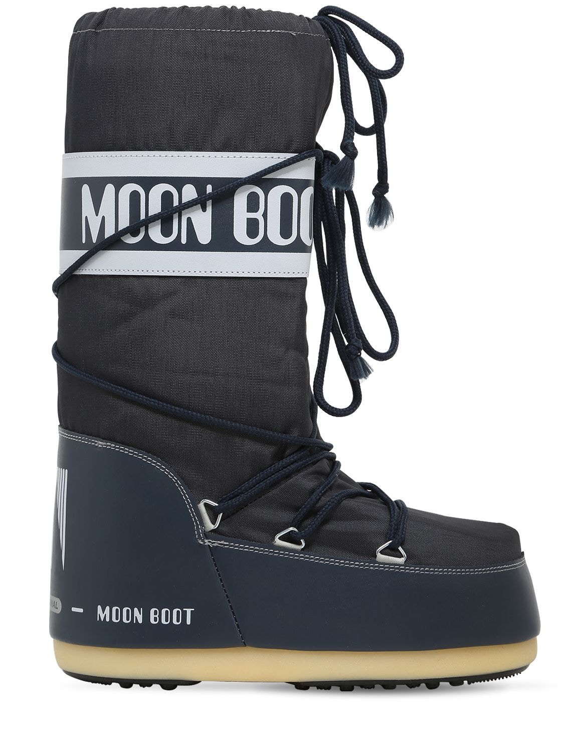 Moon Boot Classic Nylon Waterproof Snow Boots In Blue Jeans