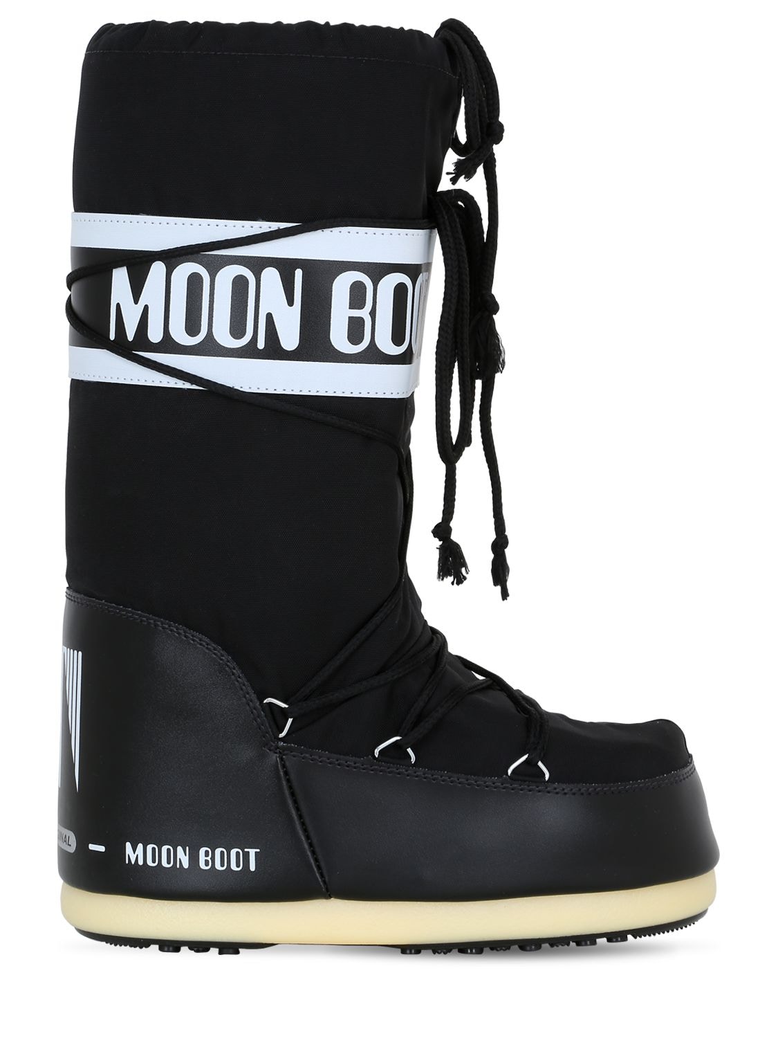 Moon Boot Classic Nylon Waterproof Snow Boots In Black