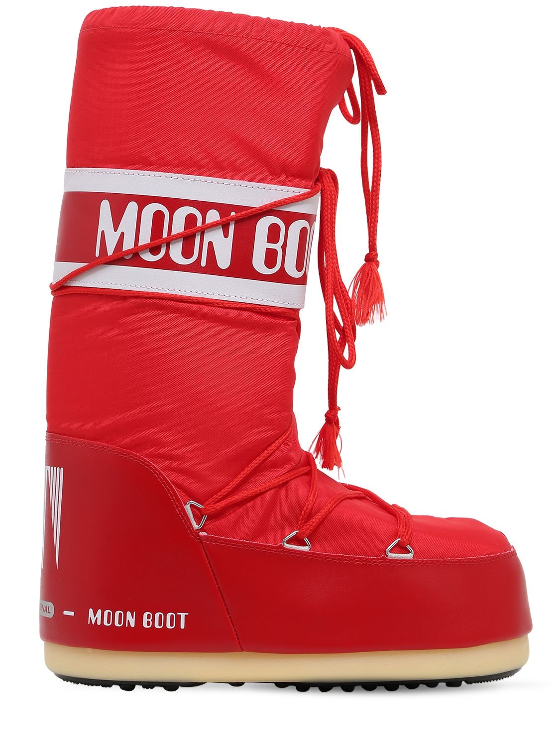 Moon Boot Classic Nylon Waterproof Snow Boots In Red