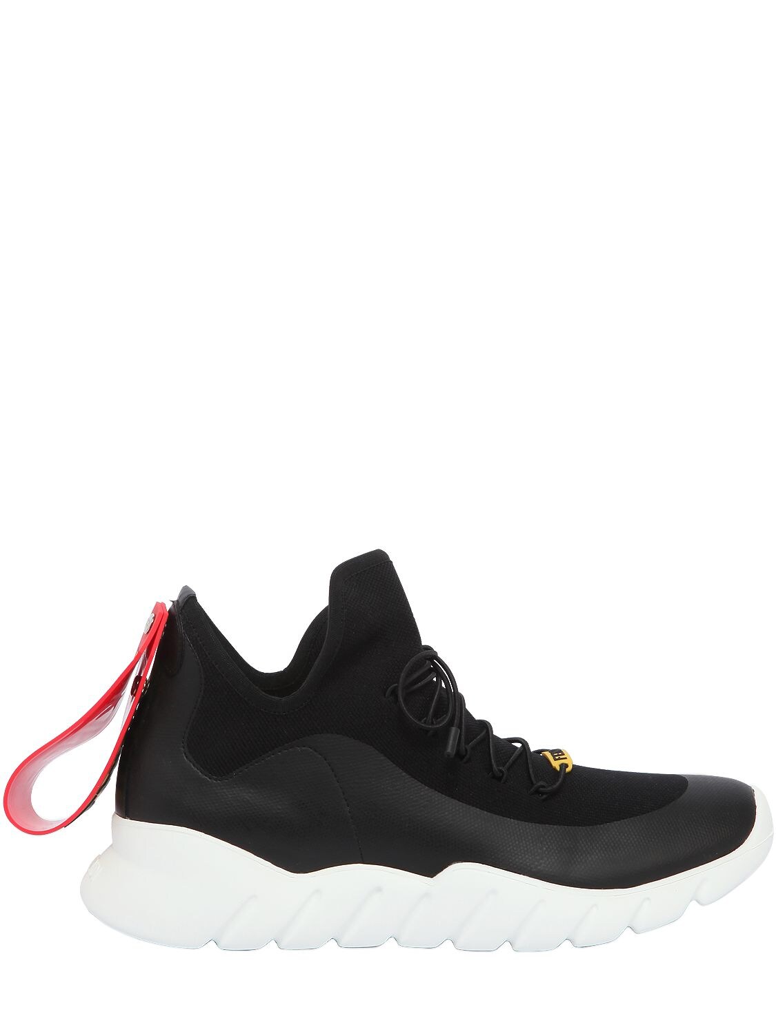 FENDI RUBBER TAG TECH KNIT RUNNING SNEAKERS,66IDNT007-RjEwMUo1