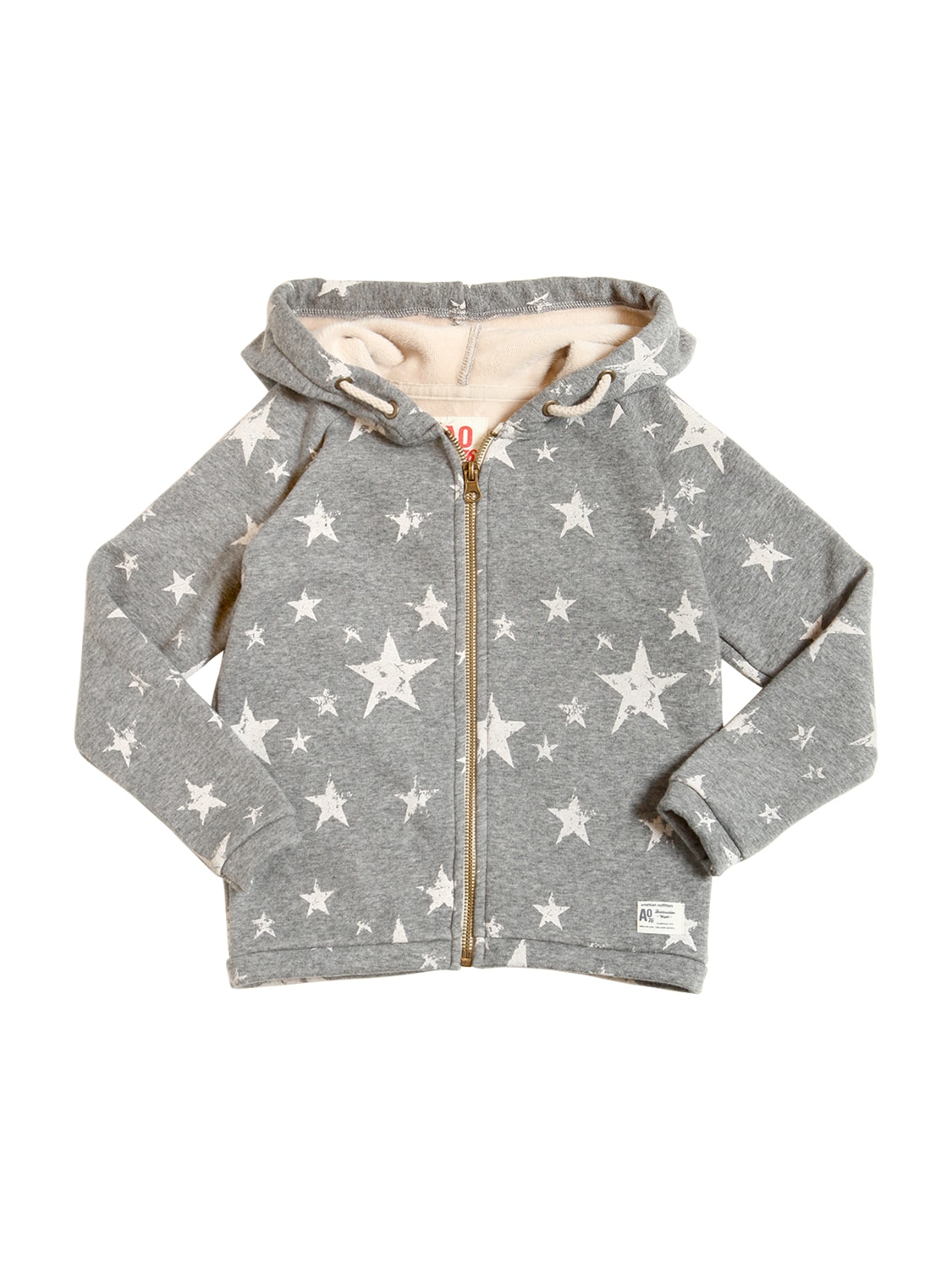 American Outfitters Kids' Hooded Stars Print Cotton Sweatshirt In Grey