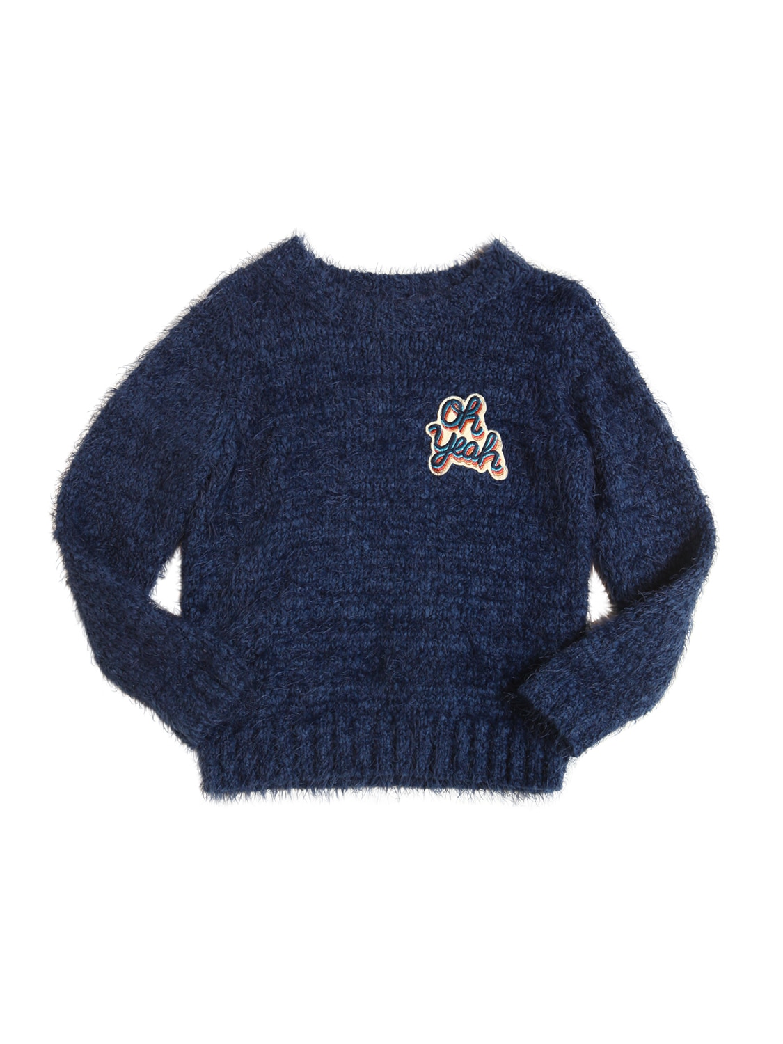 American Outfitters Kids' Furry Tricot Cotton Sweater In Navy