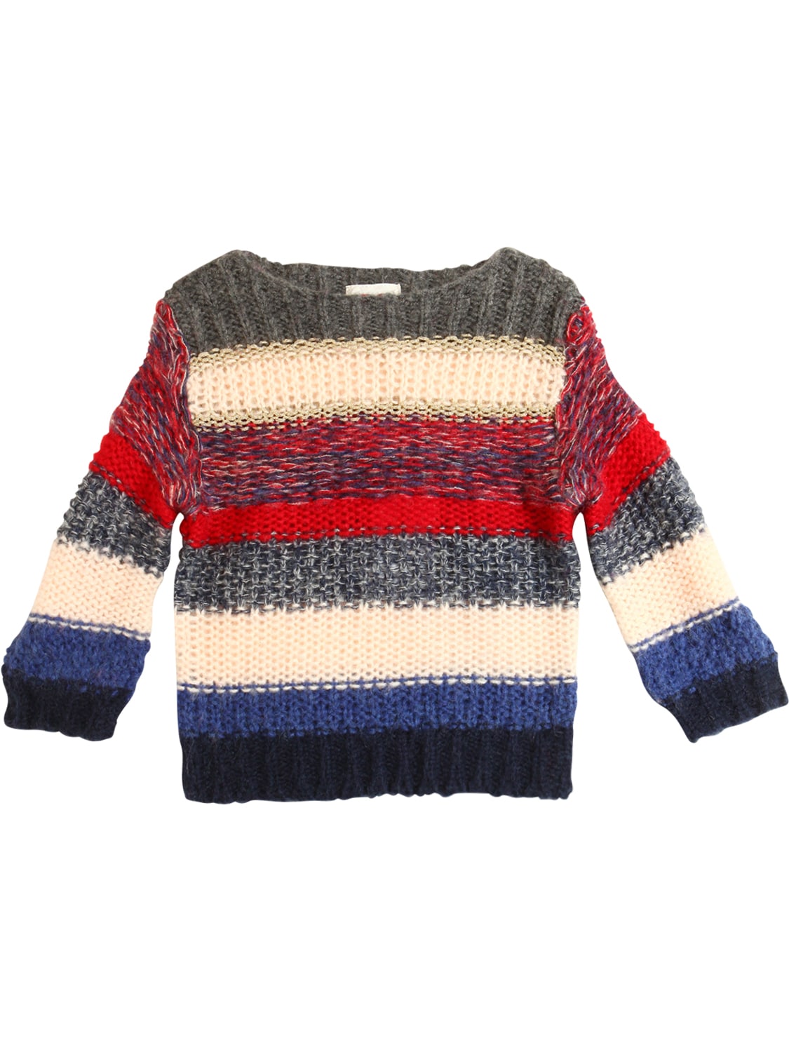 American Outfitters Kids' Tricot Wool & Mohair Blend Sweater In Blue,multi