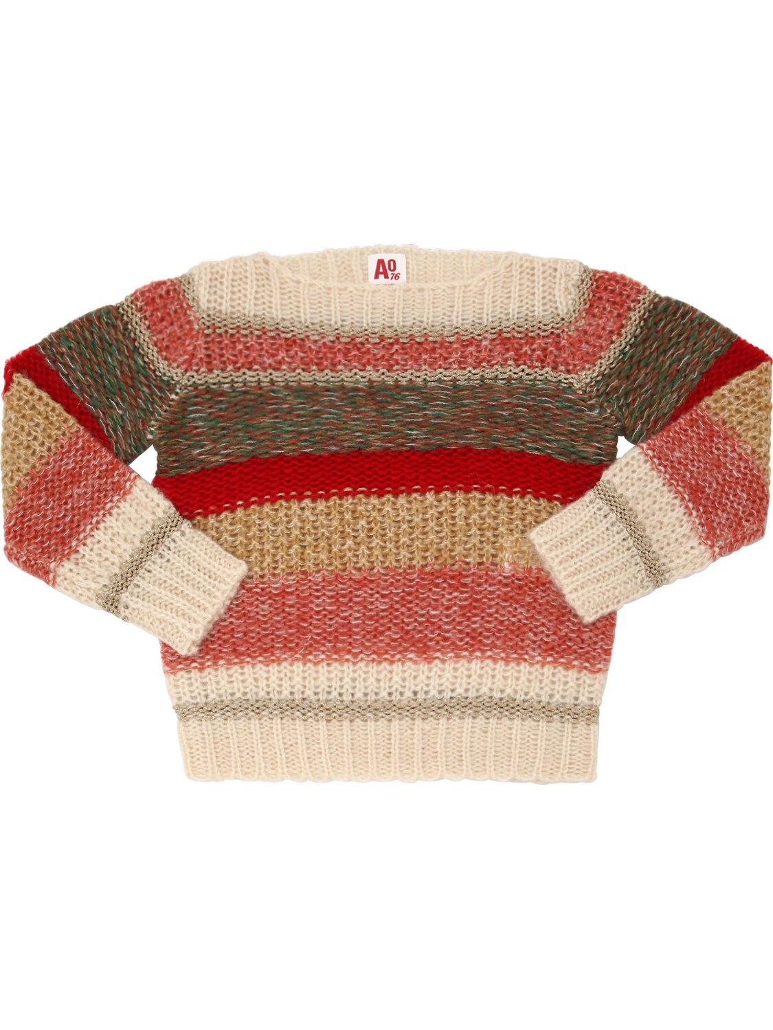 American Outfitters Kids' Tricot Wool & Mohair Blend Sweater In Pink,multi