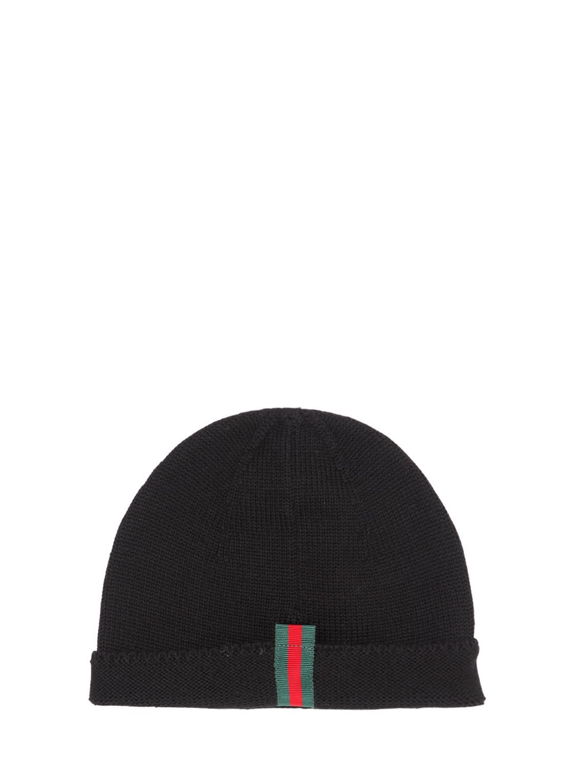 Gucci Kids' Knitted Wool Hat In Black