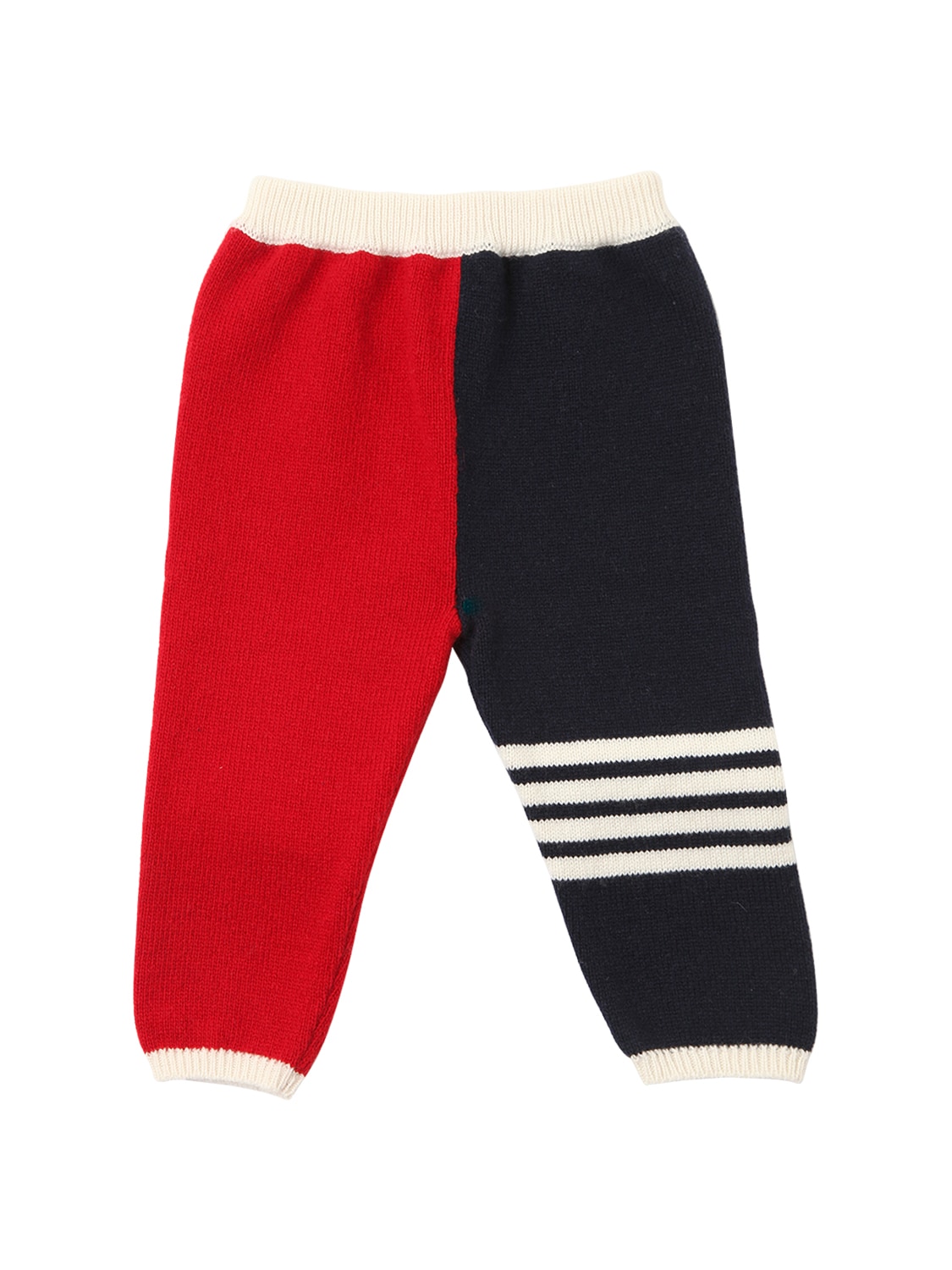 Thom Browne Babies' Cashmere Knit Sweatpants In Red,navy