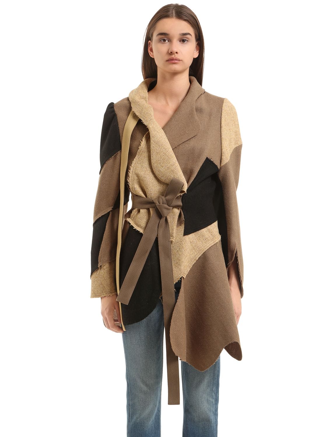 Vivienne Westwood Kaban Patchwork Wool Jacket In Brown