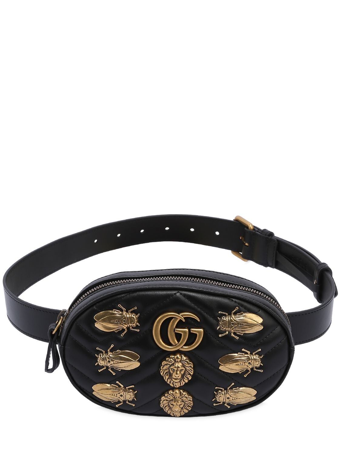 GUCCI SMALL GG MARMONT BELT PACK W/ APPLIQUÉS,66IH0I029-MTAwMA2