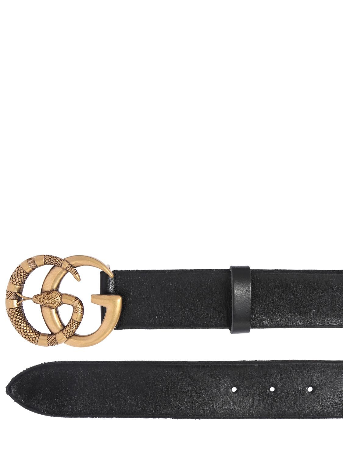 Shop GUCCI 2020 SS Leather Belt With Double G Buckle With Snake ( 458949  CVE0T 1000, 458949 CVE0T 2535) by mizutamadot