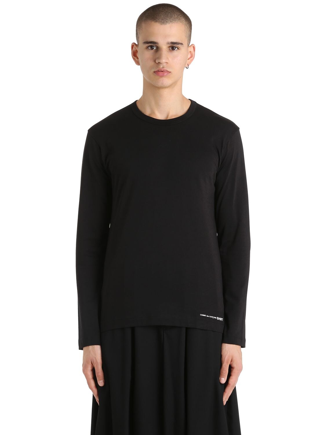 Comme Des Garçons Shirt Essential Jersey Long Sleeve T-shirt In Black